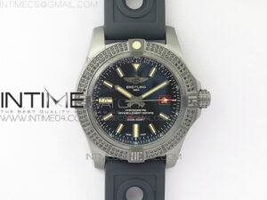 AVENGER BLACKBIRD V17311 Ti DLC 1:1 Best Edition Black Dial Diamonds Bezel on Nylon Strap A2824