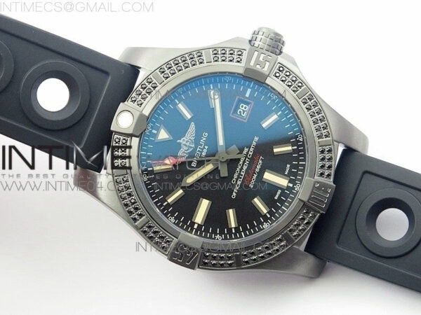 AVENGER BLACKBIRD V17311 Ti DLC 1:1 Best Edition Black Dial Diamonds Bezel on Nylon Strap A2824 - Image 2