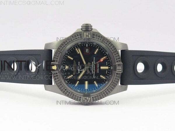 AVENGER BLACKBIRD V17311 Ti DLC 1:1 Best Edition Black Dial Diamonds Bezel on Nylon Strap A2824 - Image 3
