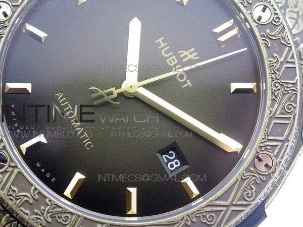 Classic Fusion 45mm YG Engravings Case SRF Best Edition Green dial On Green Gummy Strap A2892(Free box) - Image 4