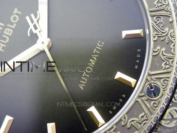 Classic Fusion 45mm YG Engravings Case SRF Best Edition Green dial On Green Gummy Strap A2892(Free box) - Image 6