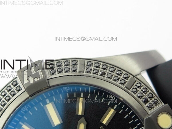 AVENGER BLACKBIRD V17311 Ti DLC 1:1 Best Edition Black Dial Diamonds Bezel on Nylon Strap A2824 - Image 8