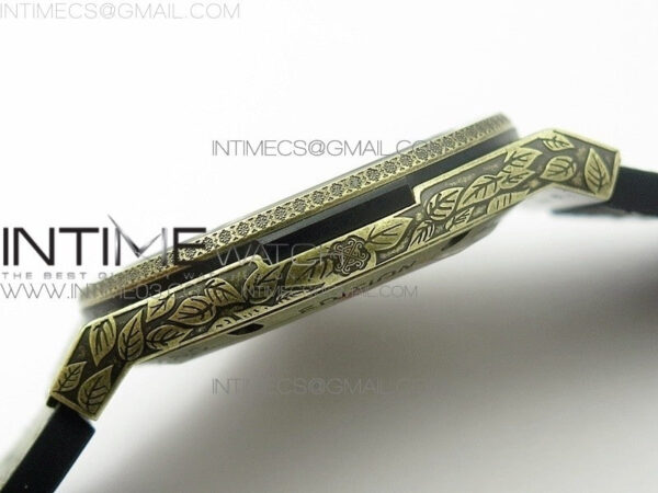 Classic Fusion 45mm YG Engravings Case SRF Best Edition Green dial On Green Gummy Strap A2892(Free box) - Image 9