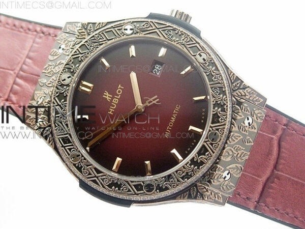 Classic Fusion 45mm RG Engravings Case SRF Best Edition Red dial On Red Gummy Strap A2892(Free box) - Image 2