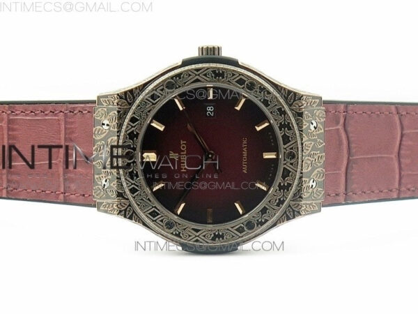 Classic Fusion 45mm RG Engravings Case SRF Best Edition Red dial On Red Gummy Strap A2892(Free box) - Image 3