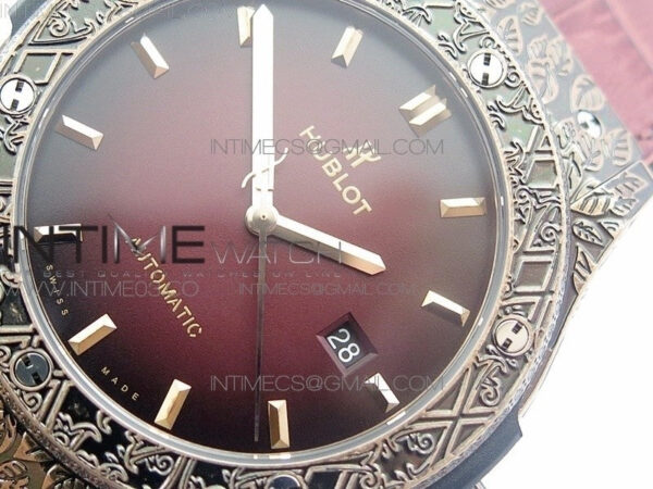 Classic Fusion 45mm RG Engravings Case SRF Best Edition Red dial On Red Gummy Strap A2892(Free box) - Image 4