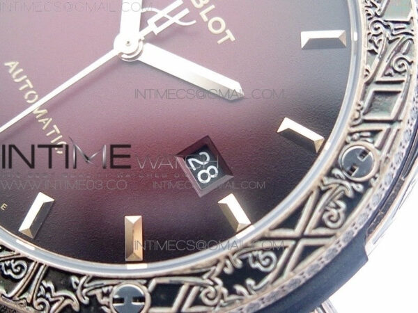 Classic Fusion 45mm RG Engravings Case SRF Best Edition Red dial On Red Gummy Strap A2892(Free box) - Image 5