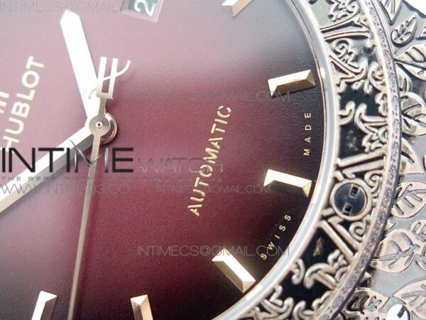 Classic Fusion 45mm RG Engravings Case SRF Best Edition Red dial On Red Gummy Strap A2892(Free box) - Image 6