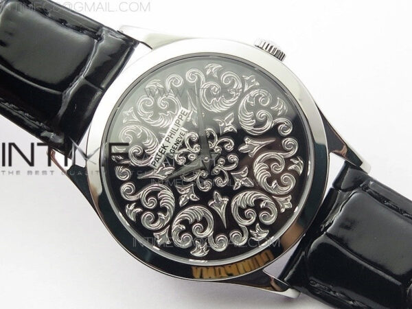 Classic 5088 100P-001 Engraved Case FLF Best Edition Engraved Dial on Black Leather strap Cal.240 - Image 2