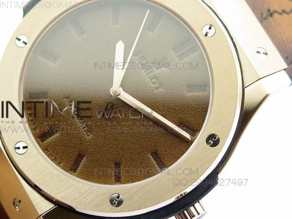 Classic Fusion 45mm RG Berluti Scritto SRF Best Edition Brown Leather Dial On Gummy Strap A2892 - Image 4