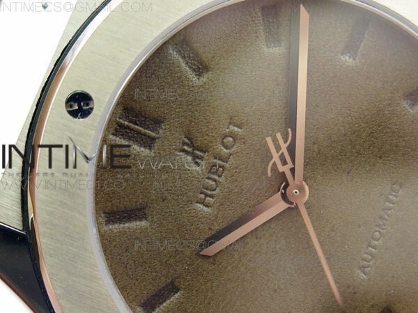 Classic Fusion 45mm RG Berluti Scritto SRF Best Edition Brown Leather Dial On Gummy Strap A2892 - Image 6