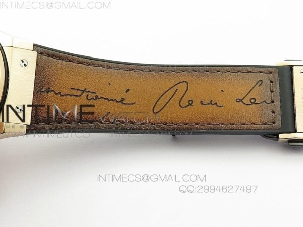 Classic Fusion 45mm RG Berluti Scritto SRF Best Edition Brown Leather Dial On Gummy Strap A2892 - Image 11