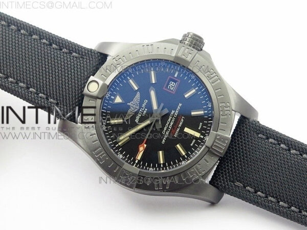 AVENGER BLACKBIRD V17311 Ti DLC 1:1 Best Edition Black Dial on Nylon Strap A2824 - Image 2