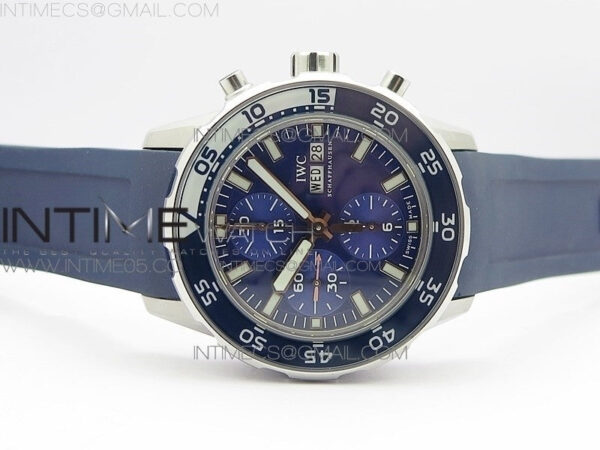 Aquatimer Chrono SS BLS Best Edition Blue Dial on Blue Rubber Strap A7750 - Image 3