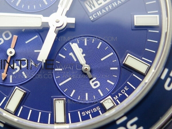 Aquatimer Chrono SS BLS Best Edition Blue Dial on Blue Rubber Strap A7750 - Image 5