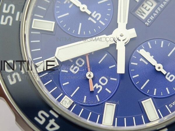 Aquatimer Chrono SS BLS Best Edition Blue Dial on Blue Rubber Strap A7750 - Image 7
