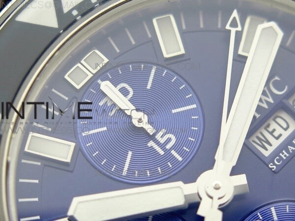 Aquatimer Chrono SS BLS Best Edition Blue Dial on Blue Rubber Strap A7750 - Image 8