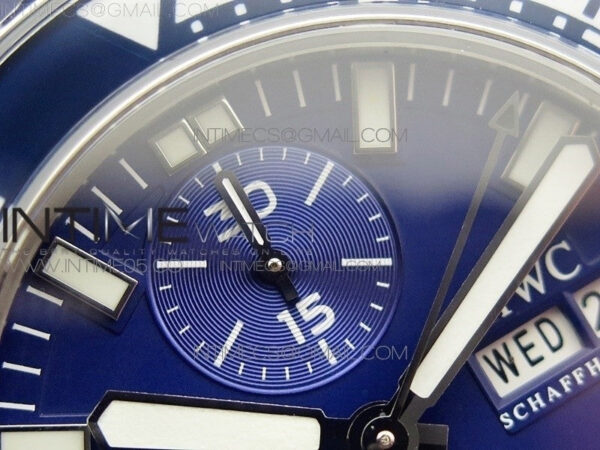 Aquatimer Chrono SS BLS Best Edition Blue Dial on Blue Rubber Strap A7750 - Image 9