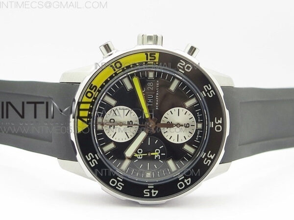 Aquatimer Chrono SS BLS Best Edition Black Dial on Black Rubber Strap A7750 - Image 3