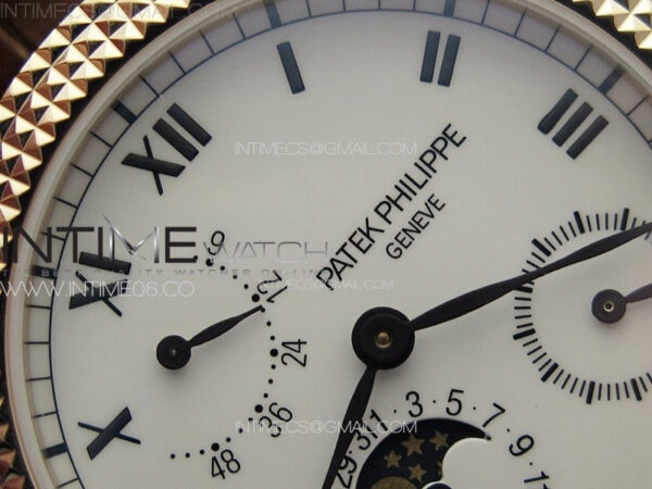 Calatrava 5057 Cortina Watch 50th Anniversary RG YSF 1:1 Best Edition White Dial on Black Leather Strap A240 - Image 7
