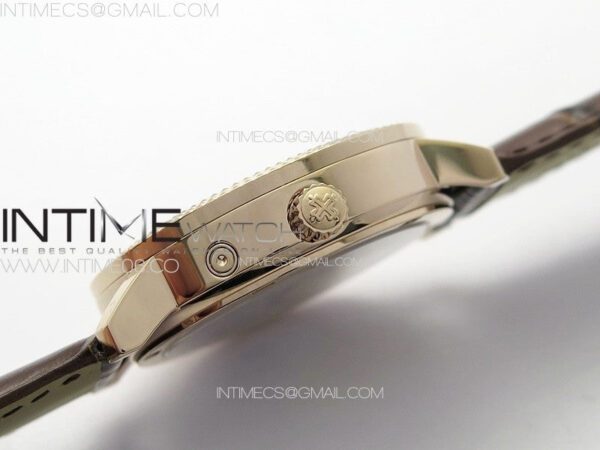 Calatrava 5057 Cortina Watch 50th Anniversary RG YSF 1:1 Best Edition White Dial on Black Leather Strap A240 - Image 8