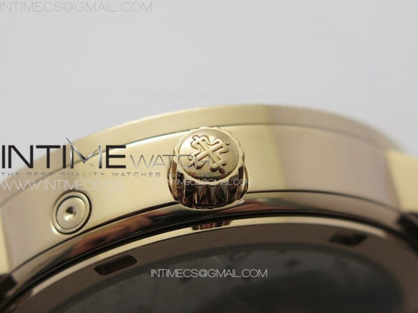 Calatrava 5057 Cortina Watch 50th Anniversary RG YSF 1:1 Best Edition White Dial on Black Leather Strap A240 - Image 9