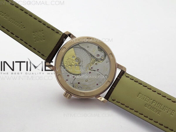 Calatrava 5057 Cortina Watch 50th Anniversary RG YSF 1:1 Best Edition White Dial on Black Leather Strap A240 - Image 16