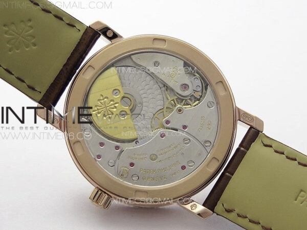 Calatrava 5057 Cortina Watch 50th Anniversary RG YSF 1:1 Best Edition White Dial on Black Leather Strap A240 - Image 17