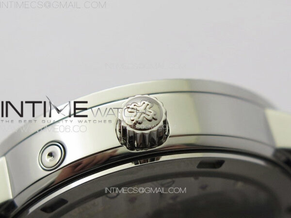 Calatrava 5057 Cortina Watch 50th Anniversary SS YSF 1:1 Best Edition Gray Dial on Black Leather Strap A240 - Image 9