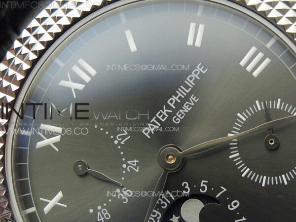 Calatrava 5057 Cortina Watch 50th Anniversary SS YSF 1:1 Best Edition Gray Dial on Black Leather Strap A240 - Image 20