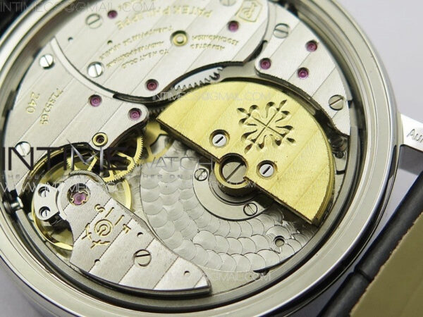 Calatrava 5057 Cortina Watch 50th Anniversary SS YSF 1:1 Best Edition Gray Dial on Black Leather Strap A240 - Image 35