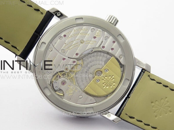 Calatrava 5057 Cortina Watch 50th Anniversary SS YSF 1:1 Best Edition White Dial on Black Leather Strap A240 - Image 17