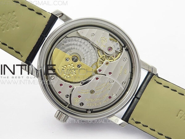 Calatrava 5057 Cortina Watch 50th Anniversary SS YSF 1:1 Best Edition White Dial on Black Leather Strap A240 - Image 20