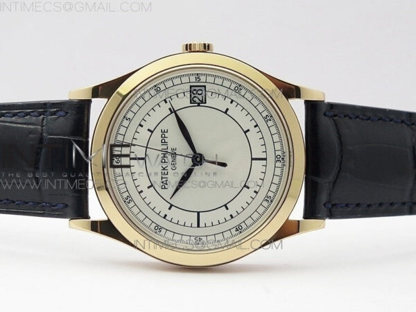Calatrava 5296R RG ZF 1:1 Best Edition White Dial Blue Hands on Blue Leather Strap 324CS (Free box) - Image 3