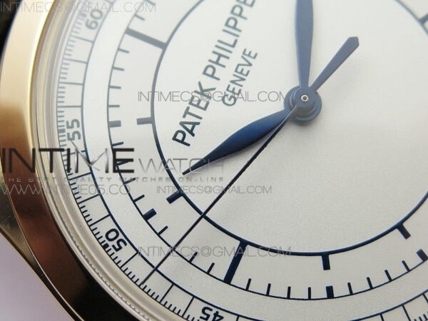 Calatrava 5296R RG ZF 1:1 Best Edition White Dial Blue Hands on Blue Leather Strap 324CS (Free box) - Image 6