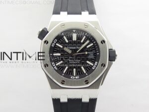 Royal Oak Offshore Diver 15710 APSF 1:1 Best Edition Black Dial on Black Rubber Strap V2 A3120 Super Clone