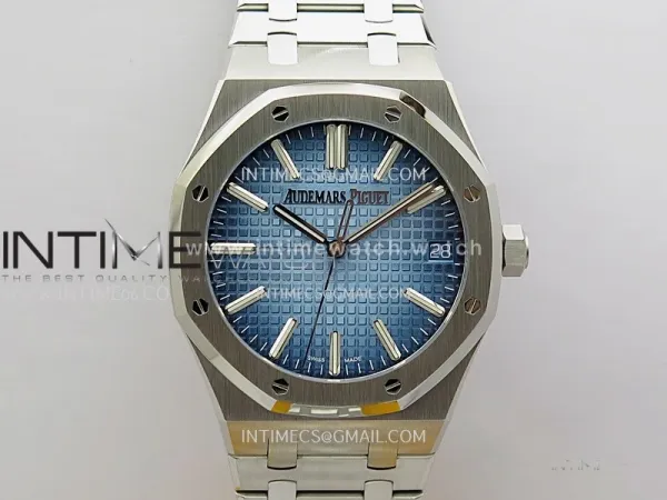 Royal Oak 41mm 15510 SS ZF 1:1 Best Edition Blue Ombre Textured Dial On SS Bracelet A4302
