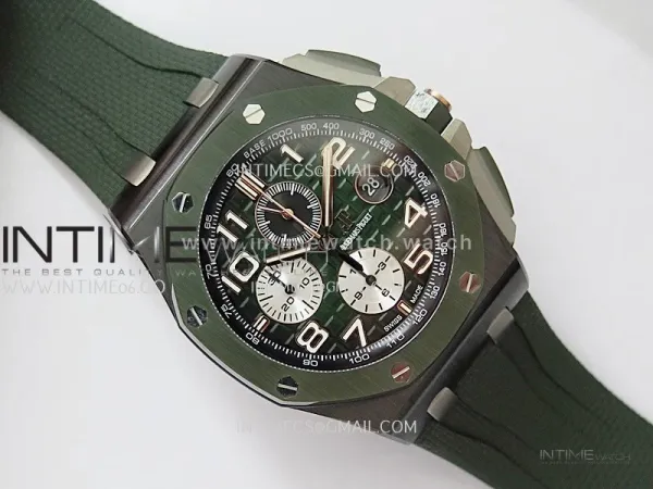 Royal Oak Offshore 44mm Black Ceramic JF 1:1 Best Edition Black Dial On Black Rubber Strap A3126