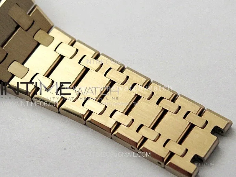 Lady Royal Oak 33mm 67651 RG ZF 1:1 Best Edition Blue Textured Dial on RG Bracelet RONDA Quartz