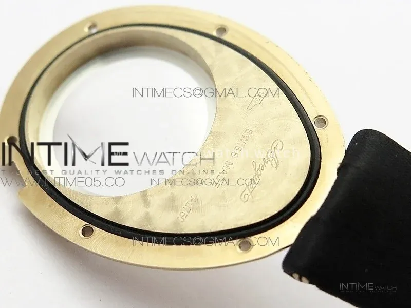 Reine de Naples 8928BB 33mm RG ZF 1:1 Best Edition White MOP Dial Numeral Markers Diamonds Bezel on Black Fabric Strap A537