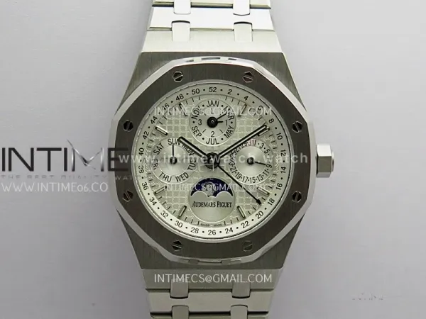 Royal Oak 41mm Complicated 26574 SS BBS Best Edition White Dial On SS Bracelet A5134
