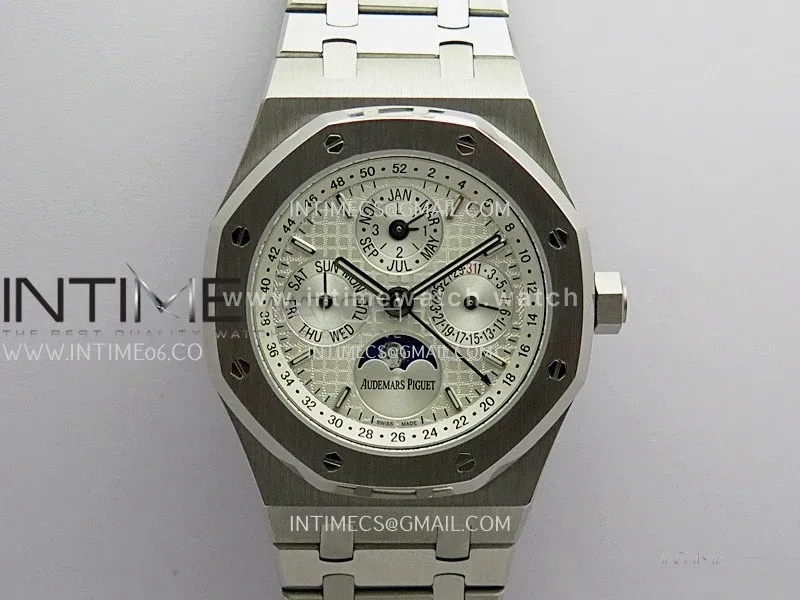 Royal Oak 41mm Complicated 26574 SS BBS Best Edition White Dial On SS Bracelet A5134