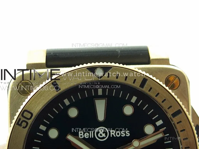 BR 03-92 Diver Bronzo B12 1:1 Best Edition Black Dial on Rubber Strap A2824 (Free Leather Strap And Tool)