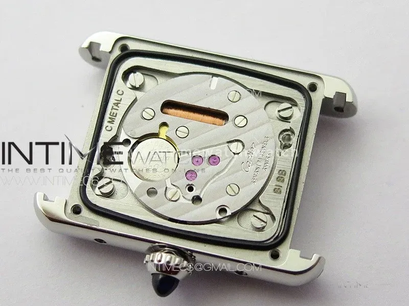 Tank Louis Ladies 22mm SS/Crystal 8848F 1:1 Best Edition White Dial on Dark Red Leather Strap Ronda Quartz