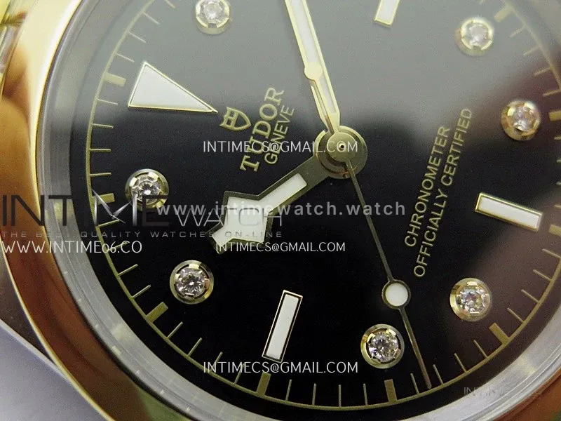 Black Bay 41mm SS/YG HTF 1:1 Best Edition Black Dial Diamond Marker On SS/YG Jubilee Bracelet Asian 5601