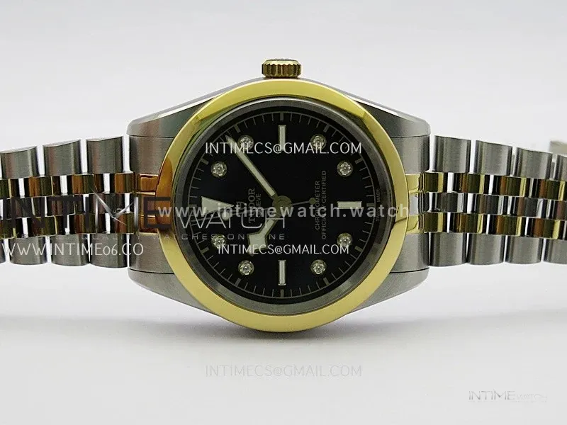 Black Bay 41mm SS/YG HTF 1:1 Best Edition Black Dial Diamond Marker On SS/YG Jubilee Bracelet Asian 5601