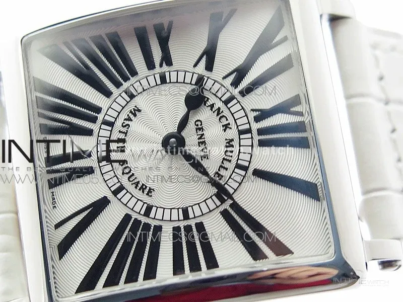 Master Square SS Ladies ZF 1:1 Best Edition White Roman Dial on White Leather Strap Ronda Quartz