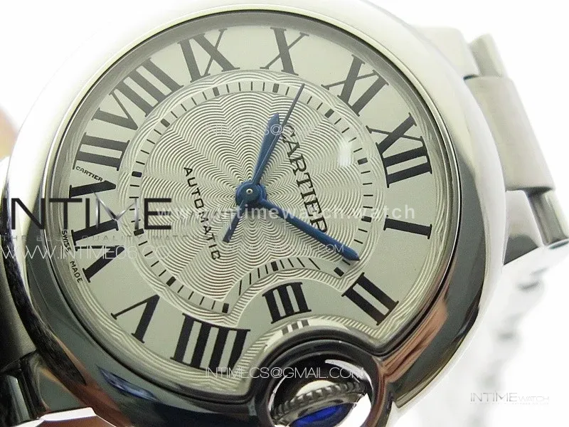 Ballon Bleu 33mm SS 3KF 1:1 Best Edition White Textured Dial on SS Bracelet A076