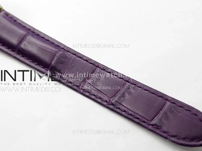 Ballon Bleu 33mm RG 3KF 1:1 Best Edition White Textured Dial on Purple Leather Strap A076