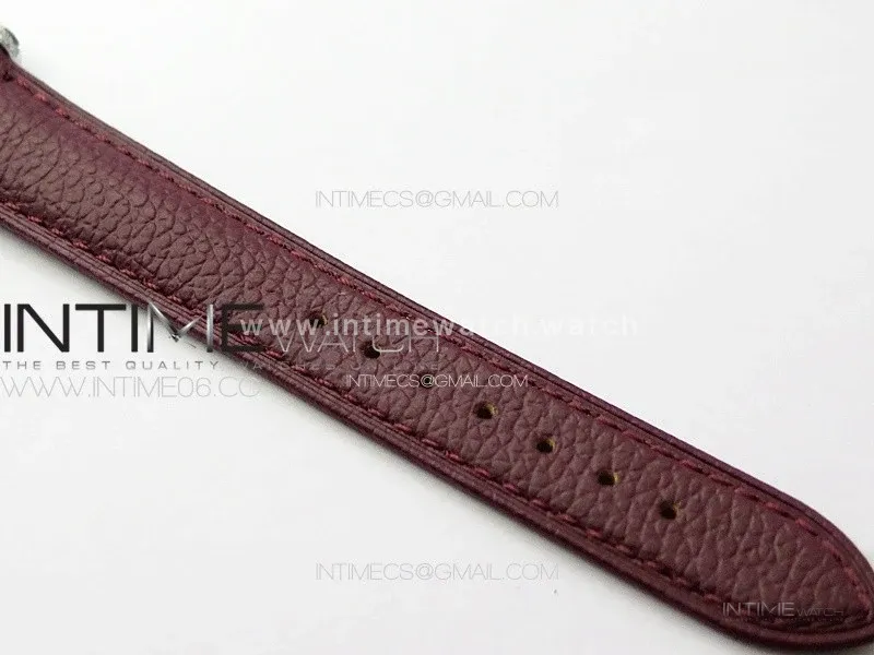 Tank Louis Ladies 22mm SS/Crystal 8848F 1:1 Best Edition White Dial on Dark Red Leather Strap Ronda Quartz